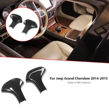 Carbon Fiber Gear Shift Knob Cover Trim Bezels for Jeep Grand Cherokee 2014-2015