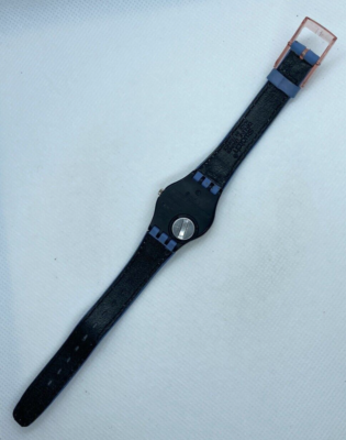 Swatch Malpensa LX109 1991 Standard Ladies 25mm Leather Vintage Swatch - Malpensa LX109 Watch AG 1991 Blue Leather Band  main image 3