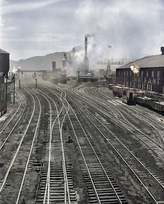 1938 PITTSBURGH RAILROAD YARDS Historic Train Station Picture Photo 5x7