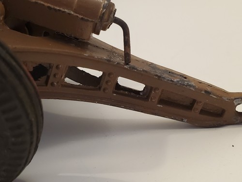 Vintage metal Barclay Spring Fire Cannon & unmarked Rotating Turret 6-Wheel Tank - Picture 6 of 22