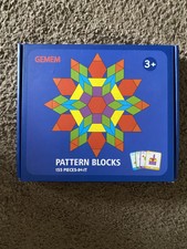 GEMEM 155 Pcs Wooden Pattern Blocks Set Geome...