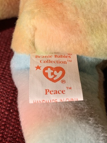 Pellets de PVC TY BEANIE BABY Peace 4ta generación errores en la etiqueta (1996) - Imagen 8 de 9
