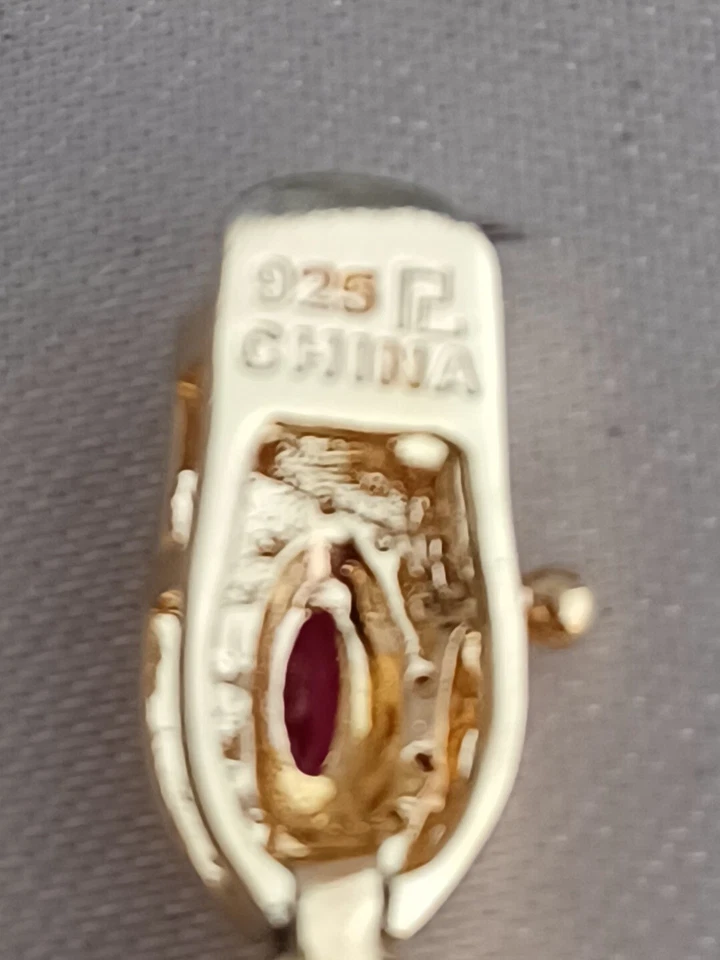 Ross Simons Sterling Silver Gold Plated Ruby & Diamond Tennis Bracelet- 7" - Image 3 of 3