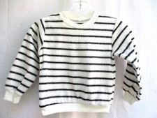 VTG..FLEECE..BLUE  WHITE..STRIPED..SWEATSHIRT..UNISEX CHILD..sz 6