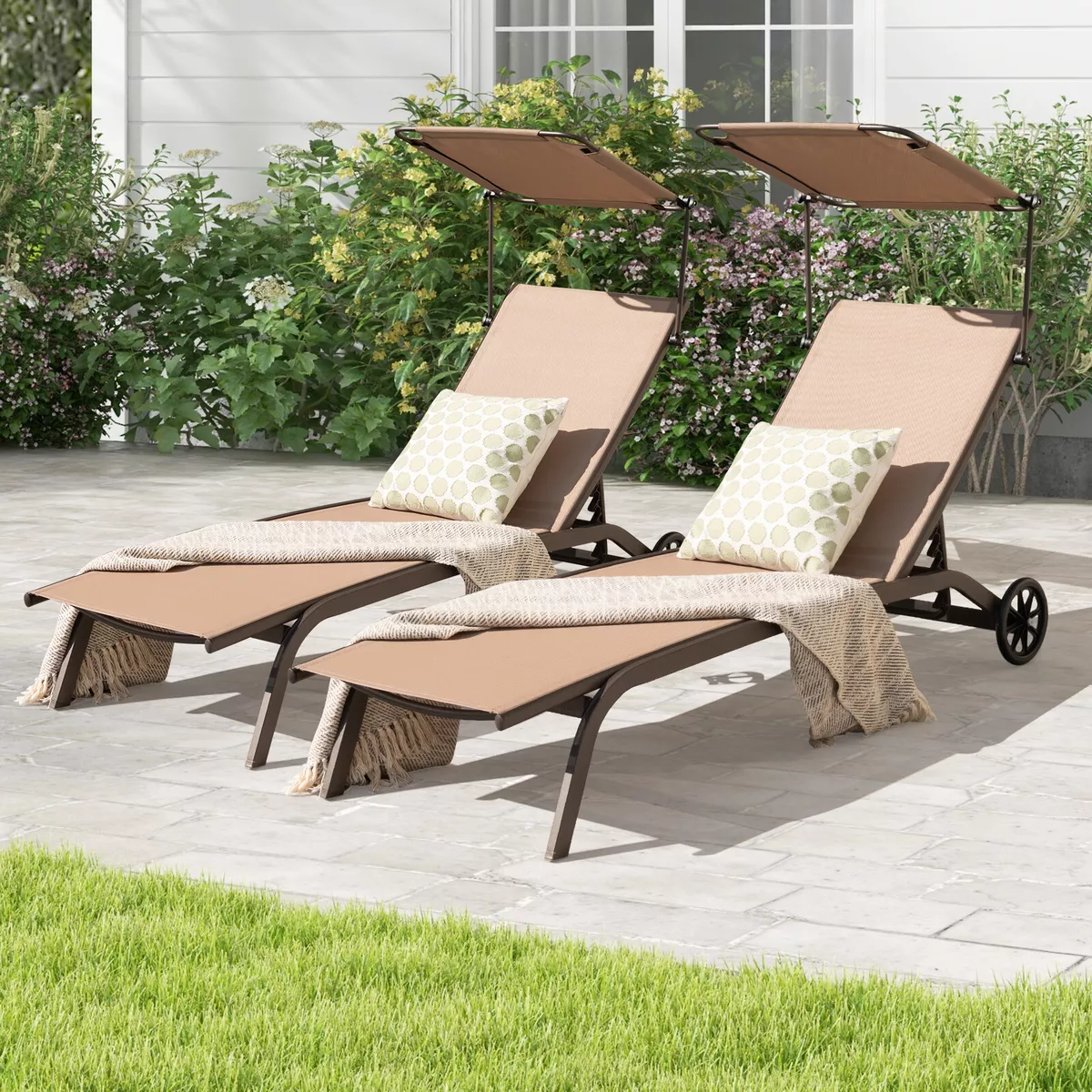 Garden recliner with canopy new arrivals