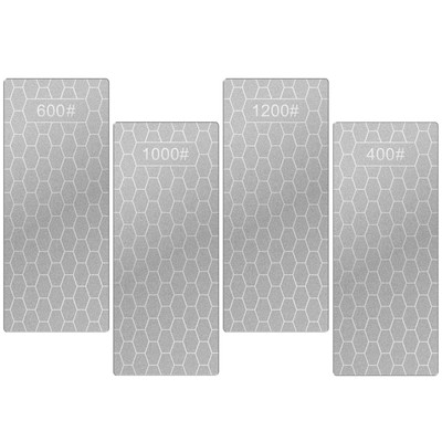 4 Piece Sharpening Stone Set Honeycomb Surface Whetstone with Non-Slip Base S...