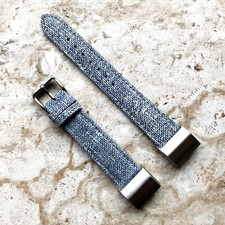 JLB-CH Soft Leather Jeans Strap Band with Adapters for Fitbit Charge 6 5 and 4