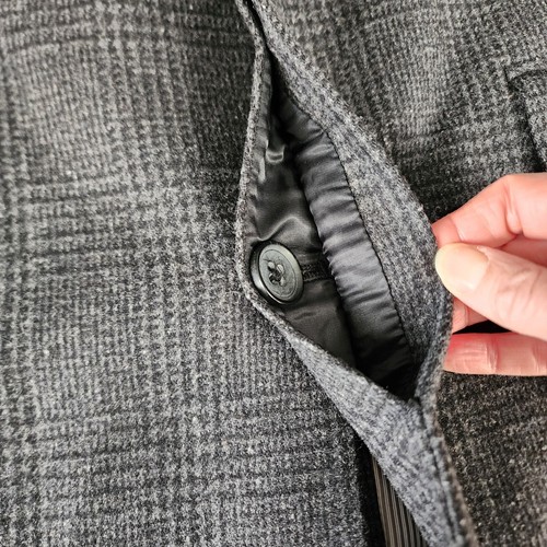 Banana Republic Tweed Wool Overcoat Topcoat Mens Large 44" Tailored Formal Gray - Picture 13 of 19