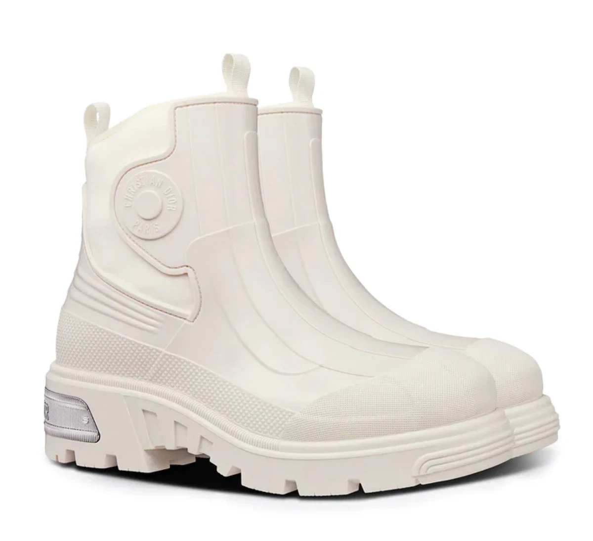 Dior Genesis Off White Logo Neoprene Rubber Winter Snow Short Ankle Rain Boot 38