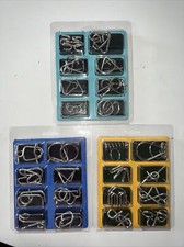 3 Boxes Challenge Metal Puzzles Brain Teasers Set of 24 NEW IN BOXES
