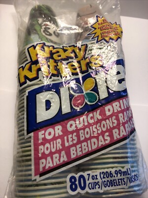 Dixie Krazy Kritters 80 Cups NOS Animal Theme Cup Kids Birthday Party Vtg 2003