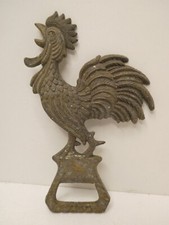 VINTAGE ROOSTER COCKERAL STATUE FIGURINE HANDLE CAST METAL BOTTLE OPENER ITALY