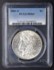 1881-S Morgan Silver Dollar MS63 PCGS San Francisco $1 - COINGIANTS -