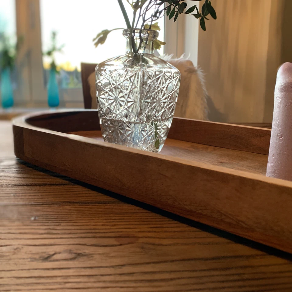 XL Deko-Tablett Mango-Holz 72-81cm Serviertablett Holz-Tablett Obst-Schale Brot - Bild 4 von 4