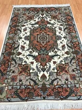 3'4" x 5' New Turkish Oriental Rug - 400 KPSI - Wool & Silk - Hand Made