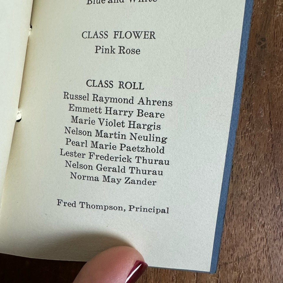 1928 Commencement Ellis Grove High School Graduation Norma May Zander