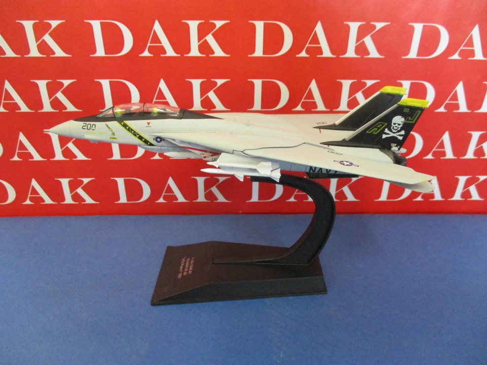 Die cast 1/100 Modellino Aereo Aircraft Grumman F-14A Tomcat US Navy Jolly Roger - Immagine 2 di 4