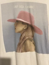 Lady Gaga Joanne T-Shirt White Hat Concert Crew Neck Cotton Sz Small