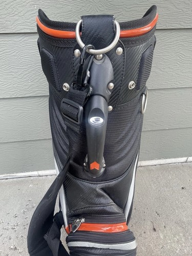 ORLIMAR VT 830 STAFF / CART BAG 6 WAY DIVIDERS GOLF BAG, BLACK / ORANGE ~ L@@K!! - Picture 9 of 11