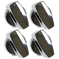 4 Pack Genuine Belling Oven Cooker Gas Hob Control Switch Knobs Silver Chrome