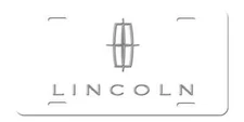 Lincoln White and Silver Chrome Look Vanity Aluminum License Plate Tag New
