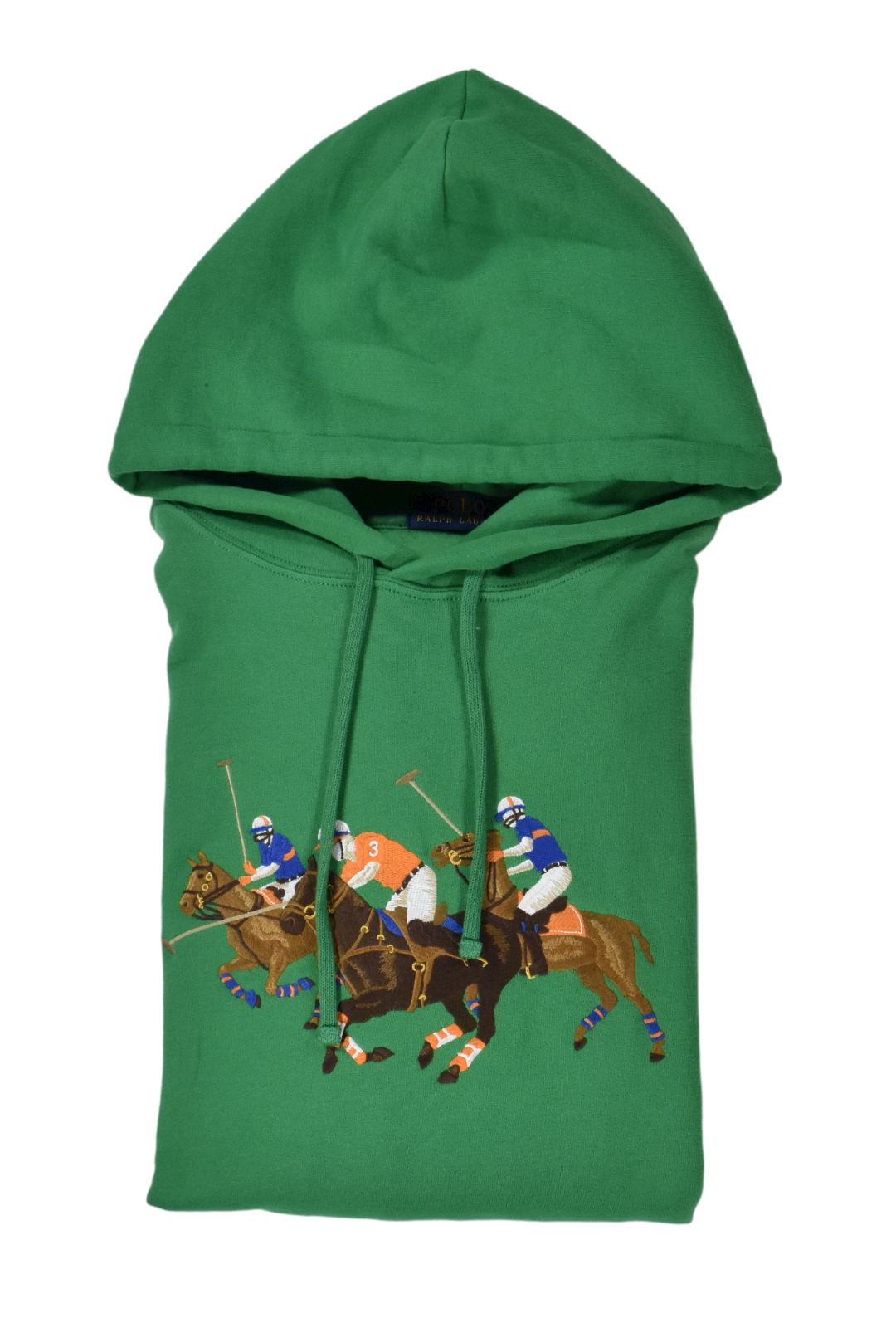 Giacca con cappuccio Polo Ralph Lauren verde triplo pony equestre #3 pile nuova