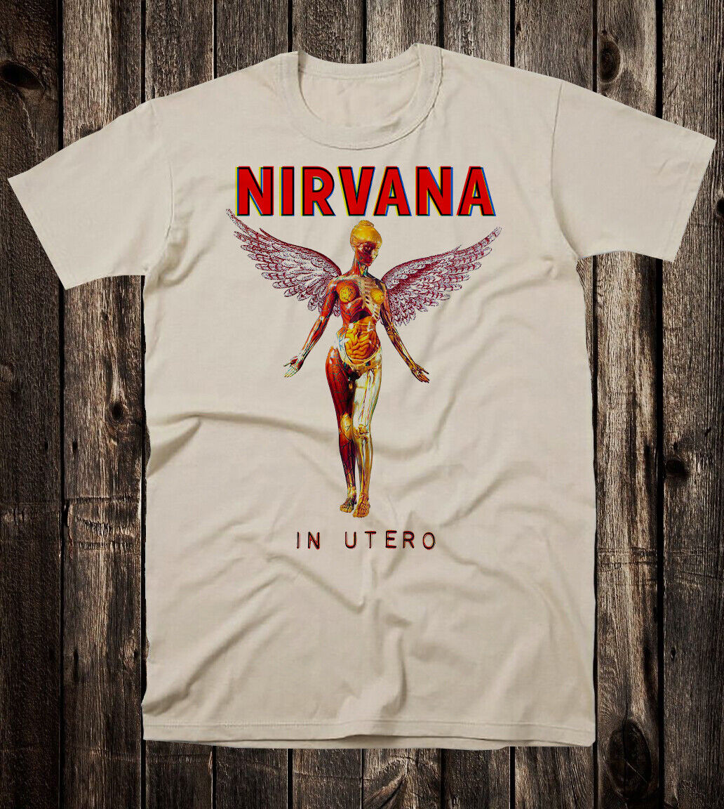 Retro Tee T Shirt 100% Cotton 90's Music Rock Grunge Nirvana Retro Tee T Shirt 100% Cotton 90's Music Rock Grunge Nirvana