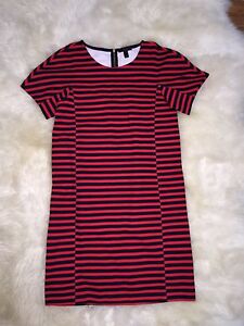 red stripe shirt dress