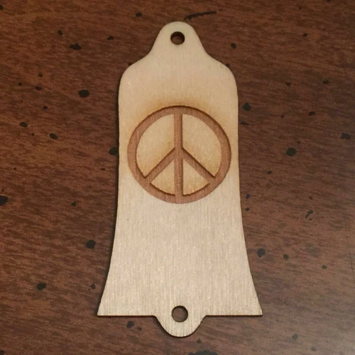 GUITAR TRUSS ROD COVER - Wood Burned - Fits GIBSON USA - PEACE SIGN