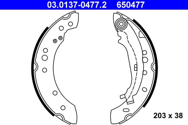 Bremsbackensatz ATE 03.0137-0477.2 FüR Mitsubishi Colt Smart Forfour 454 6 Z31A-image