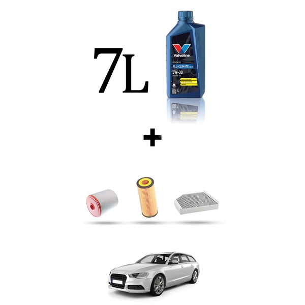 Hoffcar Set Service 3 Filter Und 7L ÖL FüR Audi A6 (C7) 2.8 Tfsi 162Kw Von 201-image