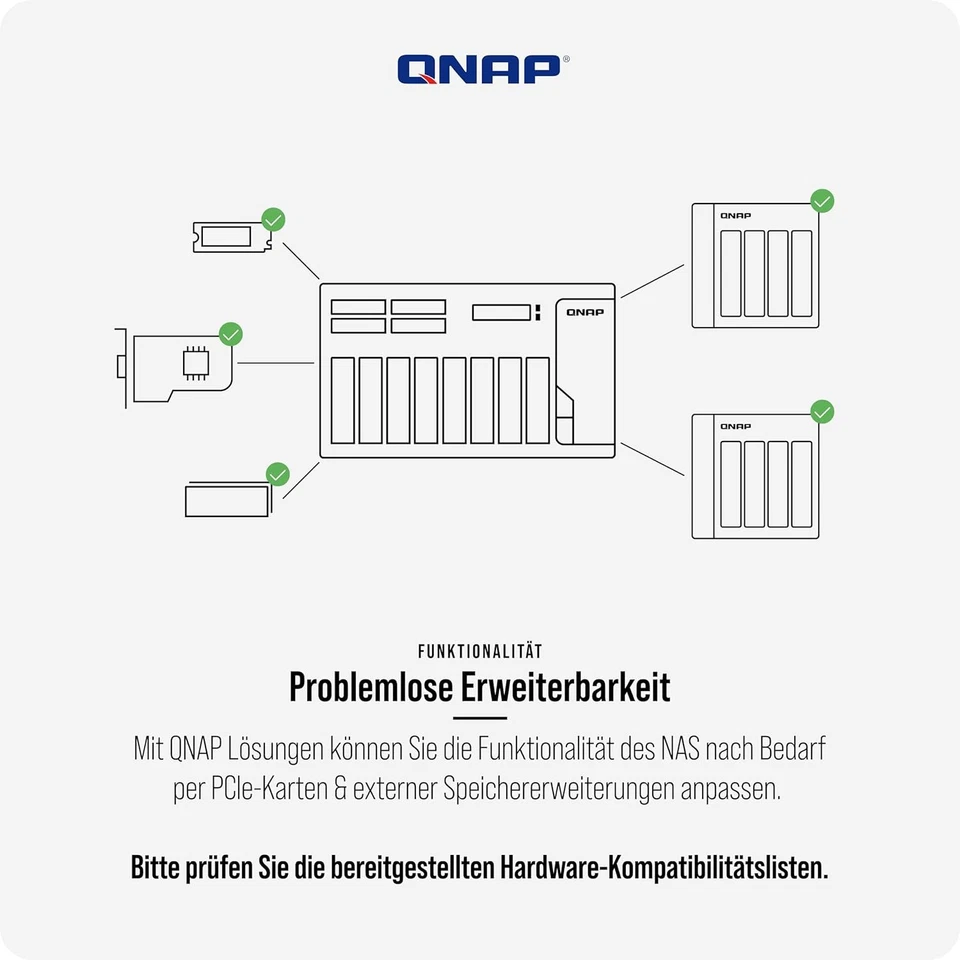 QNAP TS-664-8G 6-Bay, Intel Quad-core CPU, 2 x M.2 Slots, 2.5GbE Desktop NAS, - Image 3 of 4