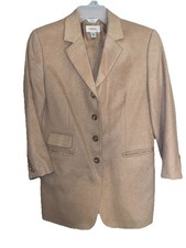 Talbots Women s Sz 10 Pure Camel Hair Jacket Tan Blazer Made In Italy Vintage