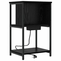 Nachttisch Schwarz Eichen-Optik 38 X 31 X 61 Cm Holzwerkstoff