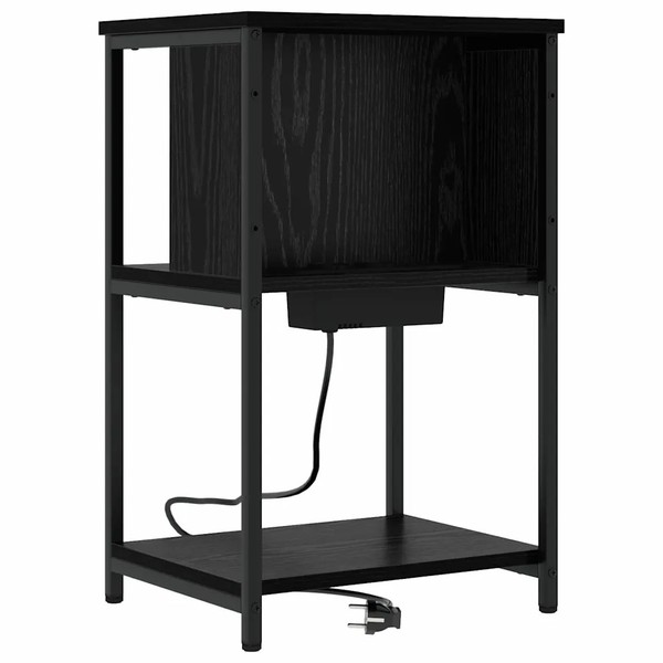 Nachttisch Schwarz Eichen-Optik 38 X 31 X 61 Cm Holzwerkstoff-image