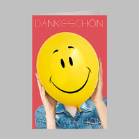 Danke - GlüCkwunschkarte Im Format 11,5 X 17 Cm Mit Umschlag - Smiley Auf Luftba