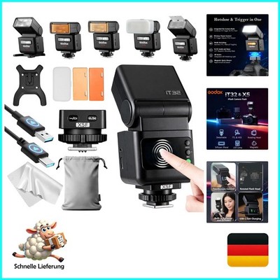 Godox iT32 TTL Blitzgerät für Fujifilm X-Serie mit X5-F Funktrigger, 1/8000s ...