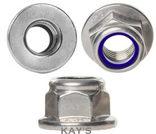 M8 8mmØ FLANGED NYLOC NUTS NYLON INSERT LOCK NUT A4 MARINE GRADE STAINLESS STEEL