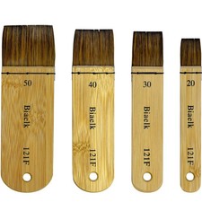 4 PCS Professional Watercolor Hake Brush Bamboo Short Handle Squirrel Mix Hair