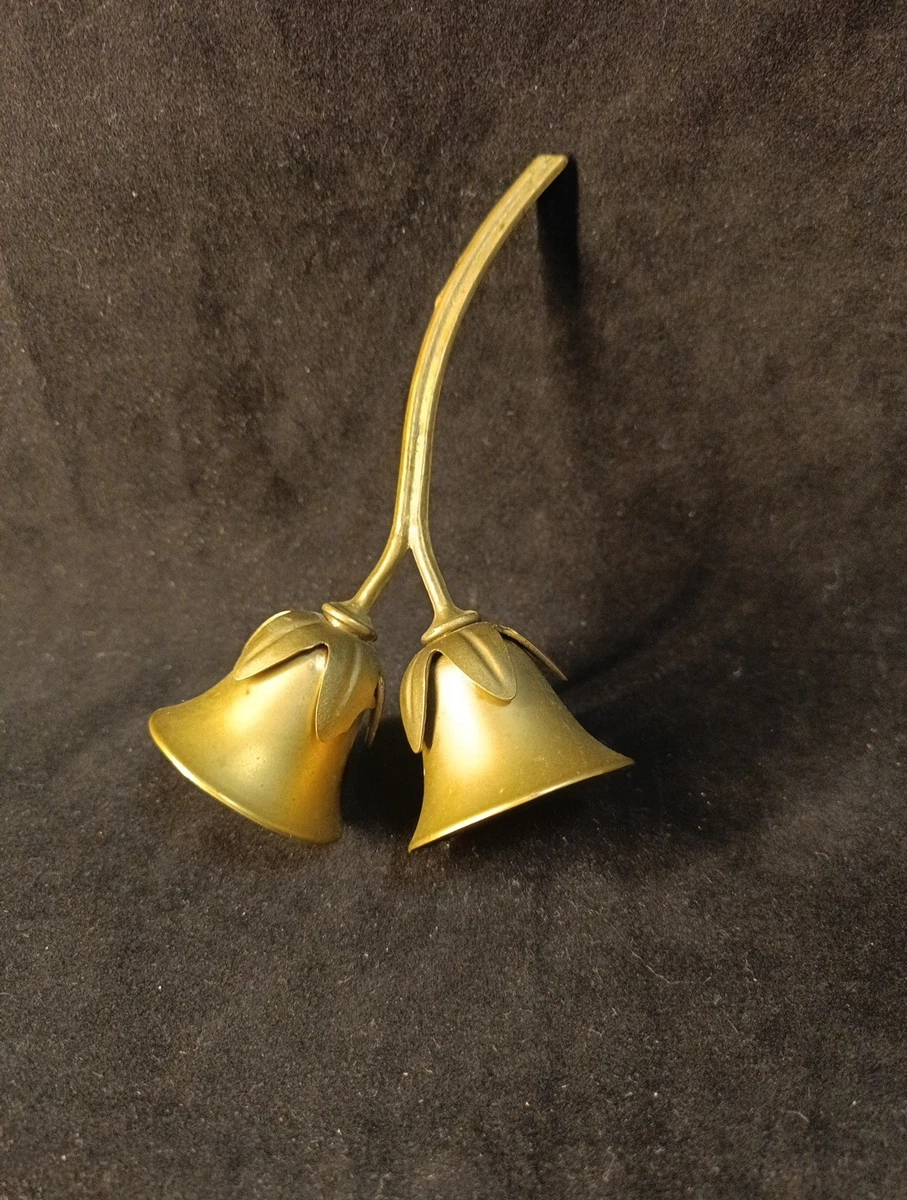 Cloche De Table En Bronze Laiton - Style Femme élégante Marquise éventail, Vintage Français