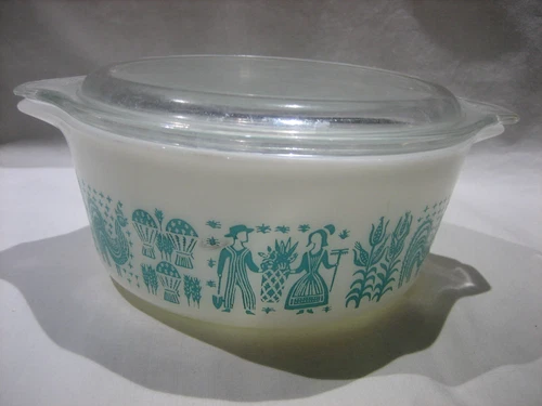Vintage Pyrex Amish Butterprint Bowl 472 1-1/2 PT & Pyrex 470-C Lid Casserole