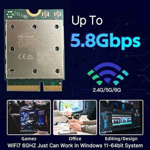 Upgrade der Tri-Band FME-865 WiFi7 -WLAN-Karte Bluetooth 5.4 2,4G/5G/6Ghz -3187 - Afbeelding 2 van 6