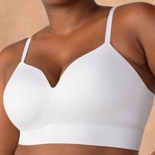 Truekind Supportive Comfort Wireless Shaping Bra Women 4XL White Sweetheart Neck