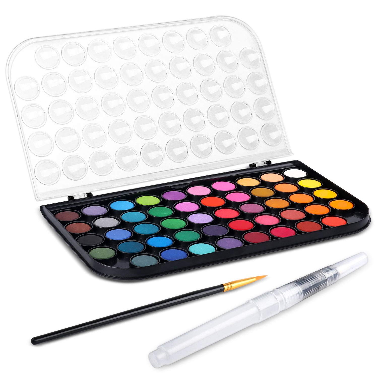AROIC 48 Colors Watercolor Paint Set,Washable Water Color Paint KiTs with Ref...