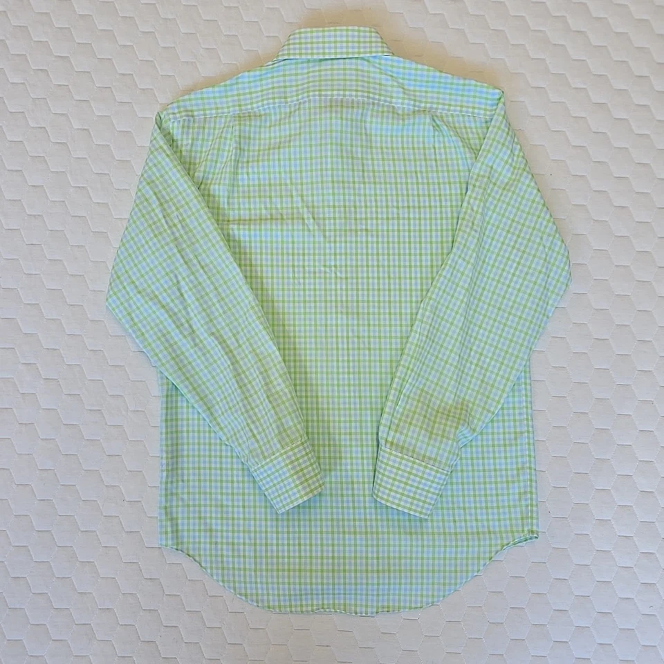 Lorenzo Uomo Men's Shirt 15 1/2 32-33 Trim Fit The Perfect Fashion Shirt Plaid - Image 4 of 4