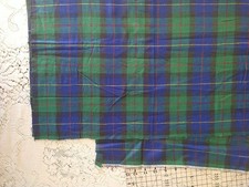 Green Blue Tartan Plaid Yarn Dyed Flannel Cotton Fabric 20"x35" 