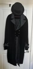 Spirit Halloween Dracula XL Gothic Victorian Vampire Long Coat Top Hat Set