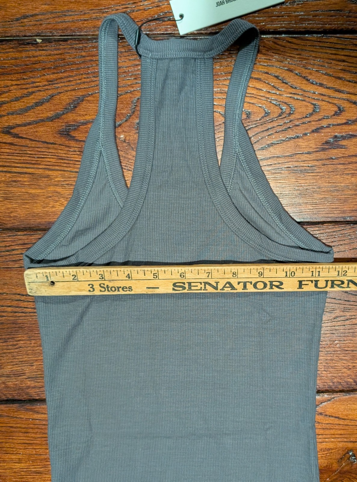 JOAH BROWN Women's V Neck Racerback Tank Ribbed Dark Grey - Size XS/S - NWT