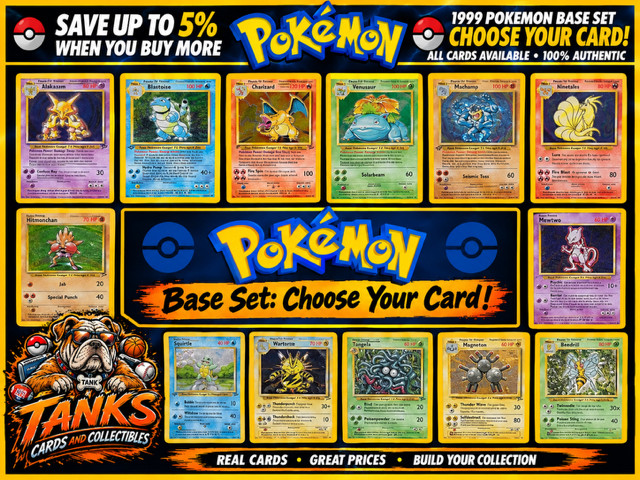 1999 Pokemon Base Set: Choose Your Card! - 100% Authentic