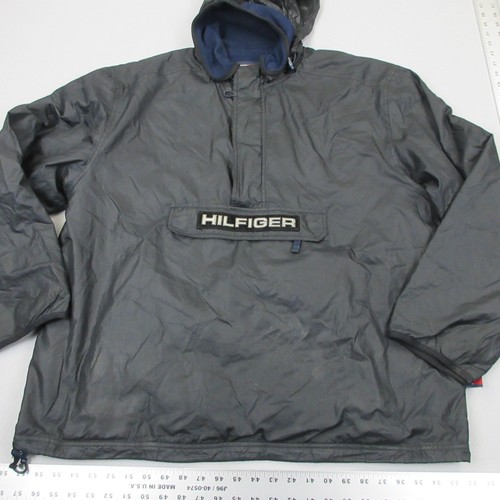 Vintage Tommy Hilfiger Jacket Mens Large Black Hooded Anorak Fleece Lined 90s by Tommy Hilfiger, Size L, $34.99 - Photo 2